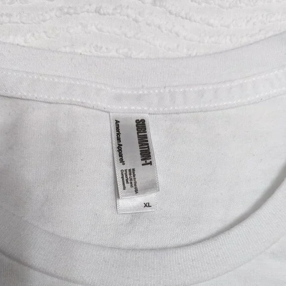 American Apparel Men's XL Short Sleeve Print T-Shirt Sublimation T Polyester - Picture 2 of 4